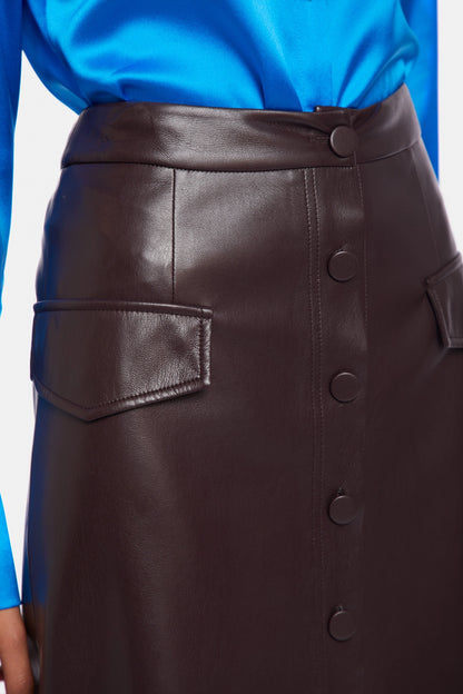 Buttoned Front Pencil Skirt