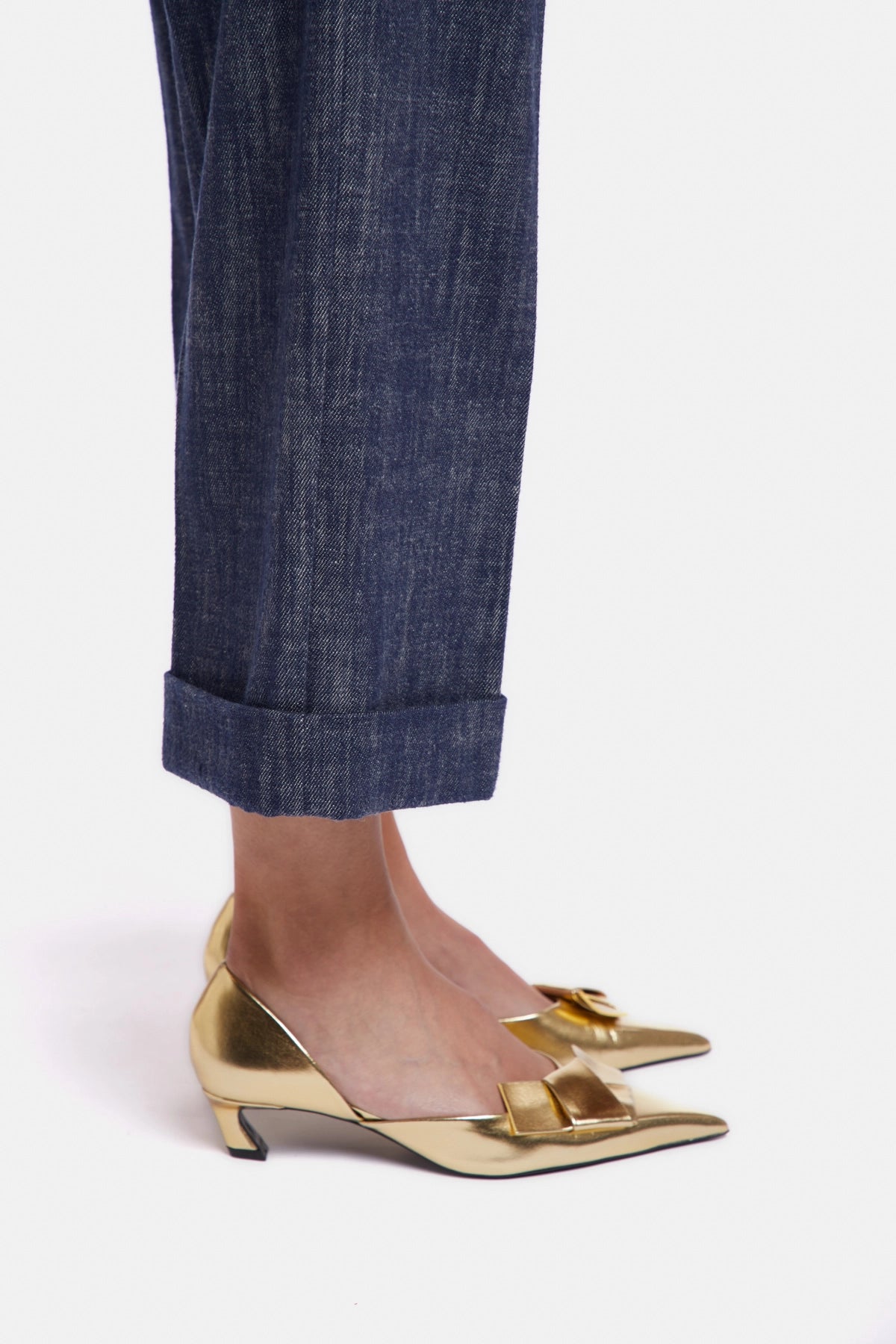 Straight Leg Trousers With Cuff