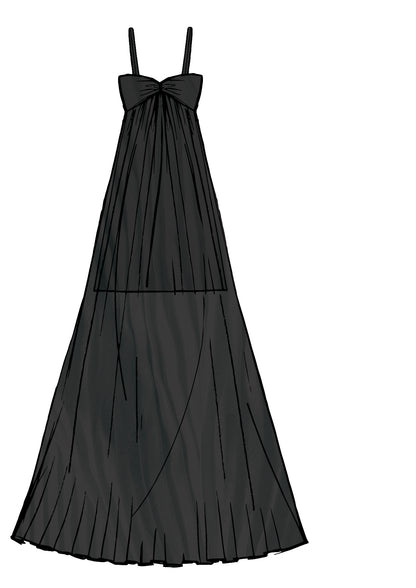 Long dress with bodice and straps