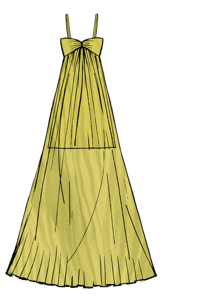 Long dress with bodice and straps