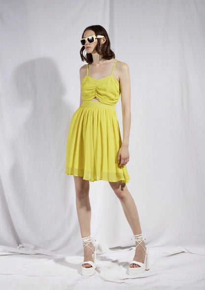 Knee Length Dress With Bodice And Straps