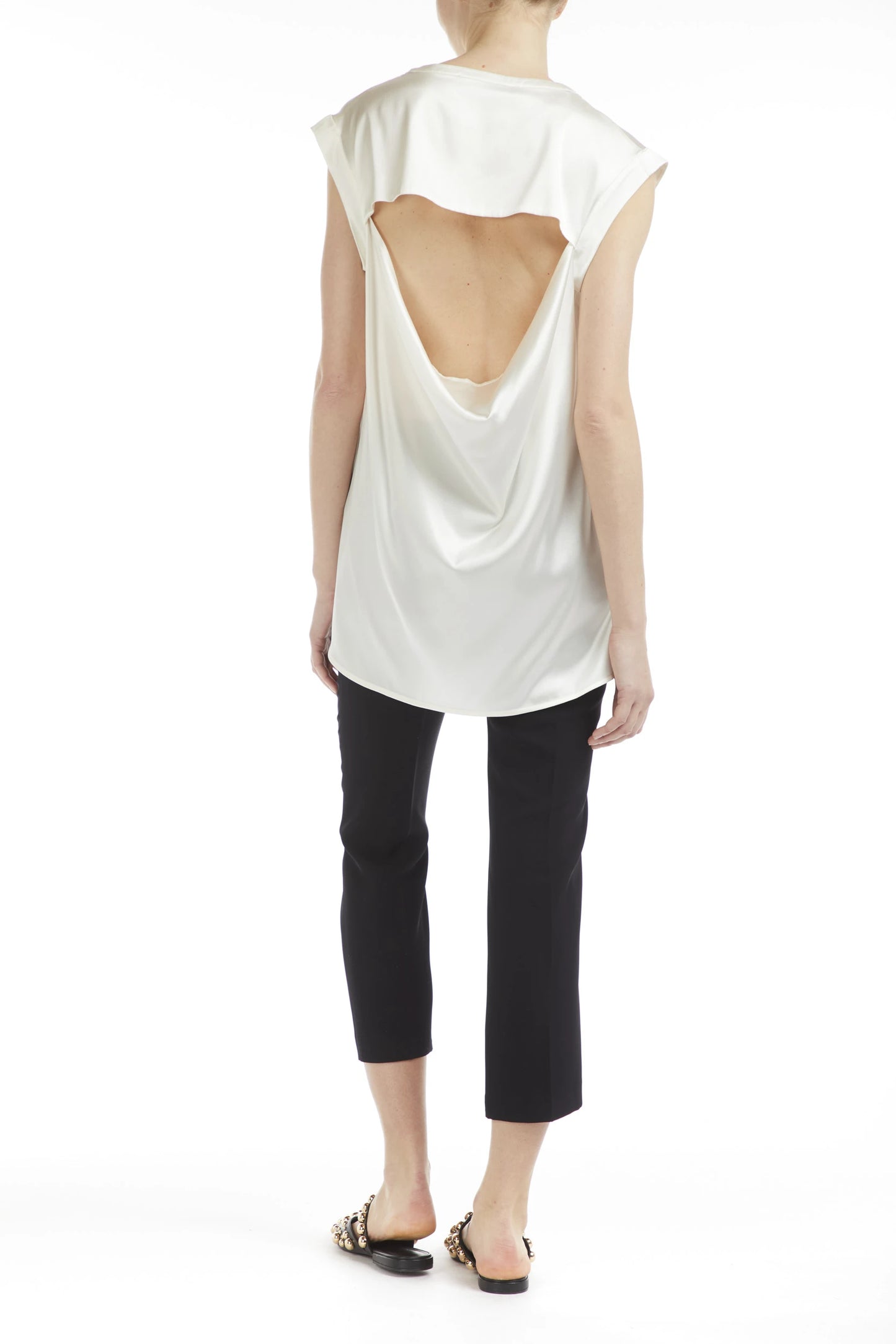 Tank Top With Neckline Draped Behind