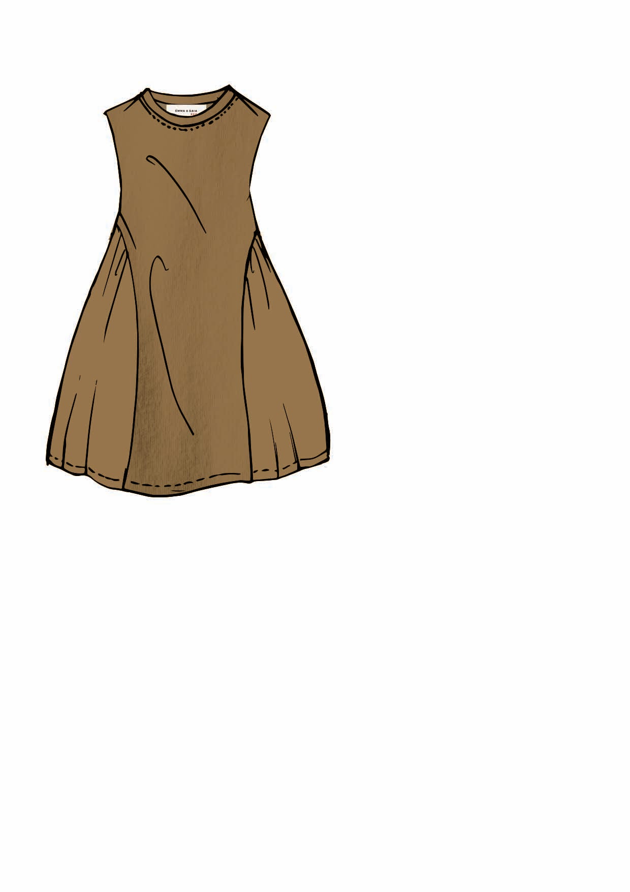 Sleeveless Jersey And Poplin Dress