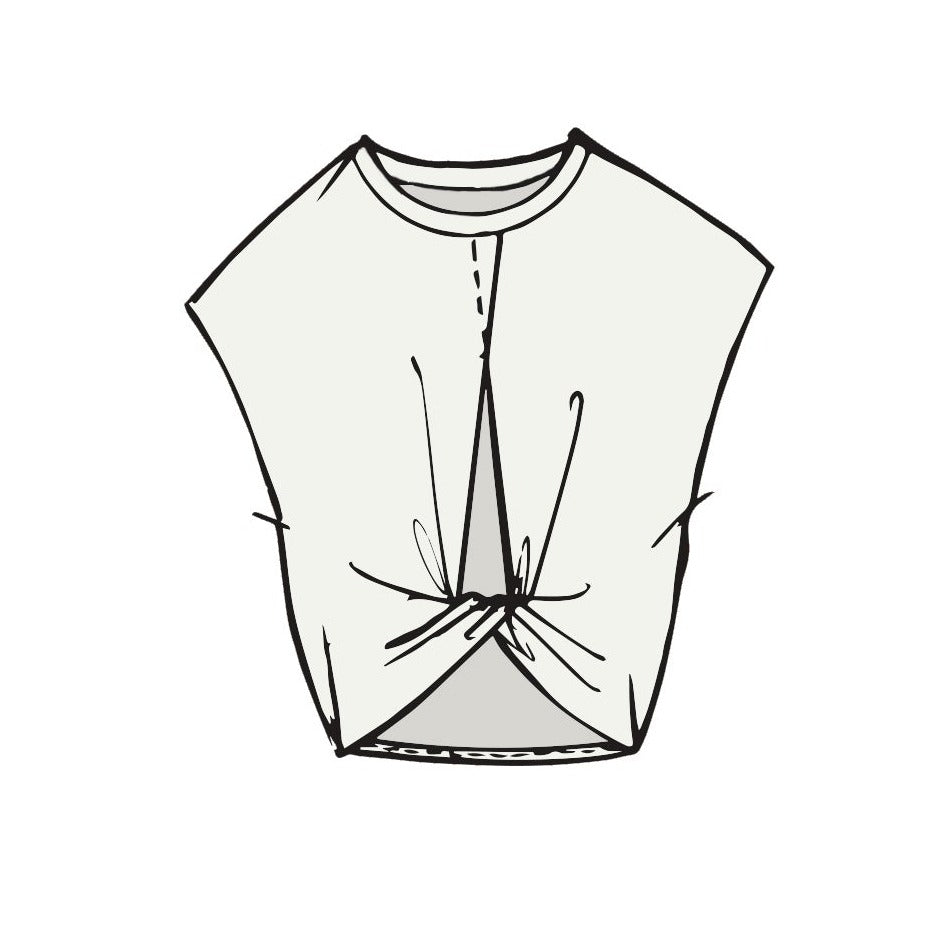Sleeveless T-shirt With Front Knot