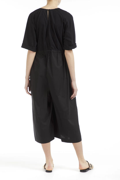 Oversized jumpsuit with drawstring waist