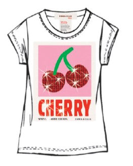 Camiseta ajustada con estampado de cerezas