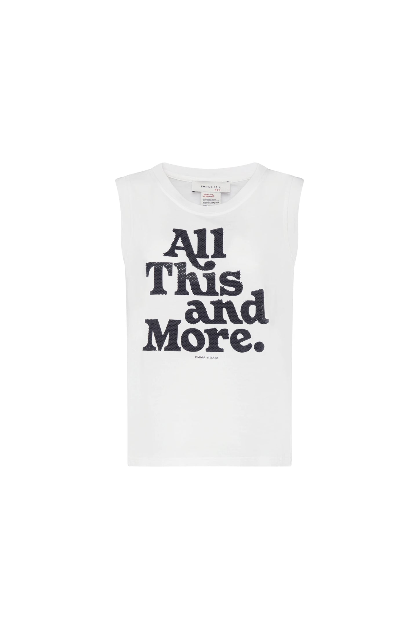 Camiseta de tirantes con estampado "Todo esto y más"