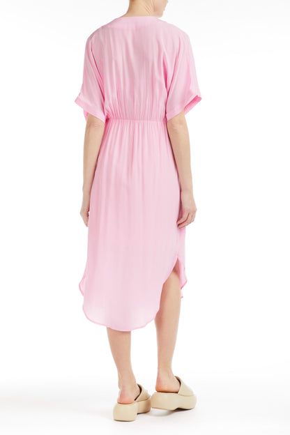 Dress With Front Pleats And Kimono Sleeves