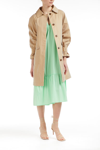 Flared Trench Coat With Pockets